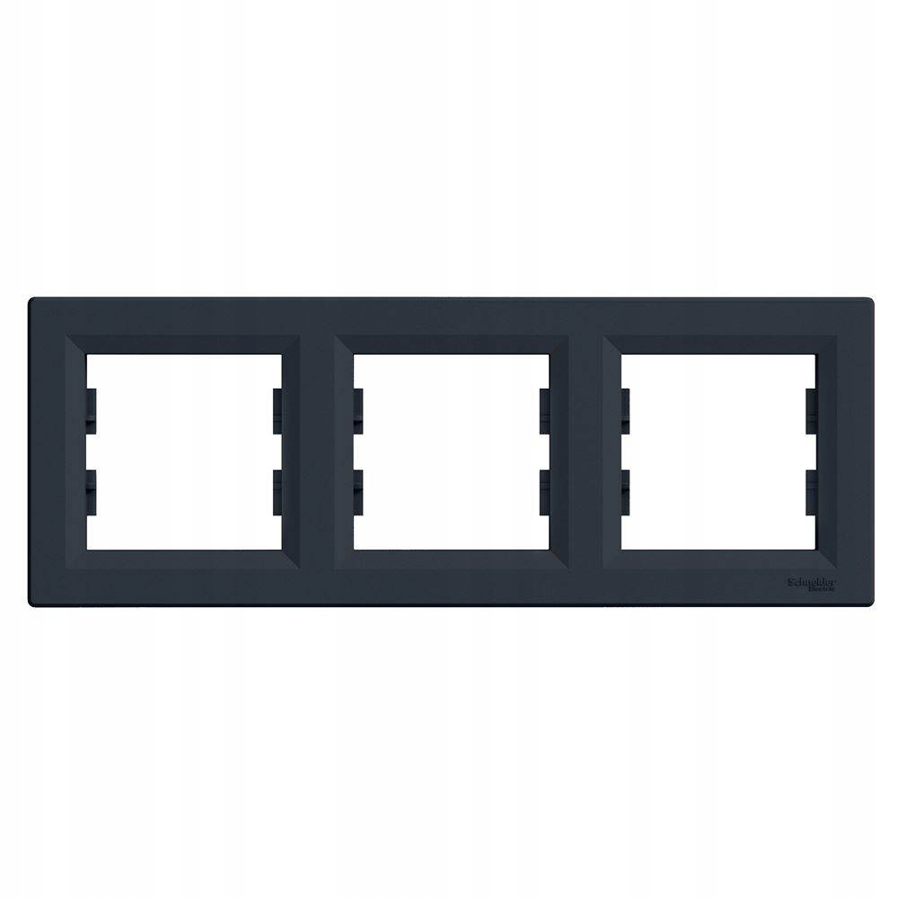 SCHNEIDER ASFORA RAMKA POTRÓJNA GNIAZDKA ŁĄCZNIKA ANTRACYT POZIOMA IP20