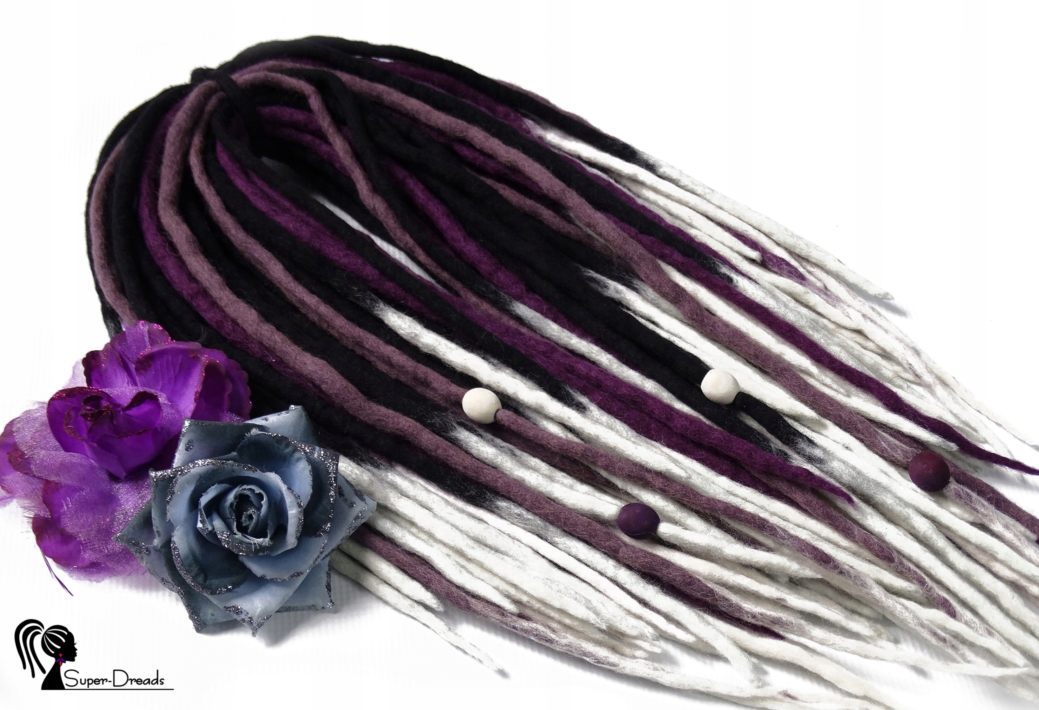 Vlněné pastelky, černá bílá fialová barva, Vřesové Údolí, 40 kusů