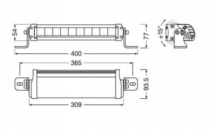 LIGHTBAR FX250-SP światła drogowe 9x40x8 ECE OSRAM Typ samochodu 4x4/SUV Autobusy Niezdefiniowany Samochody ciężarowe Samochody dostawcze Samochody kempingowe Samochody osobowe