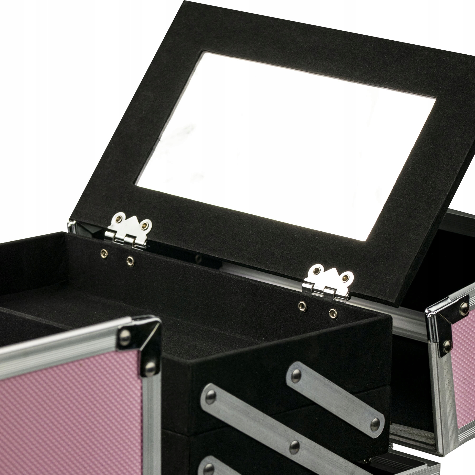 Kuferek kosmetyczny z lusterkiem na przybory do makijażu kosmetyki Marka Profico