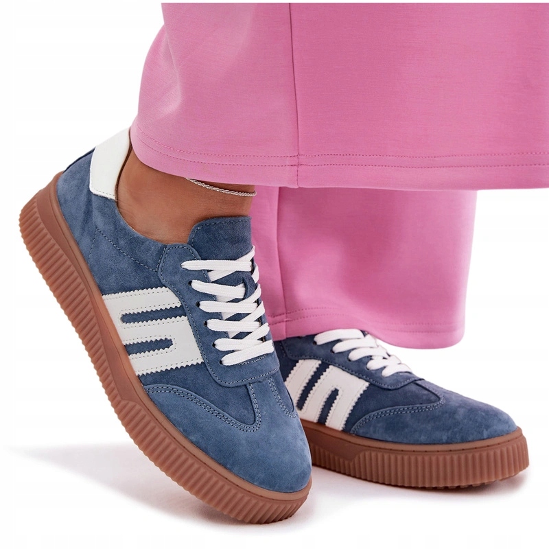 Dámské Tenisky Z Přírodního Semiše, Pohodlné, Módní, Modré, Velikost 36