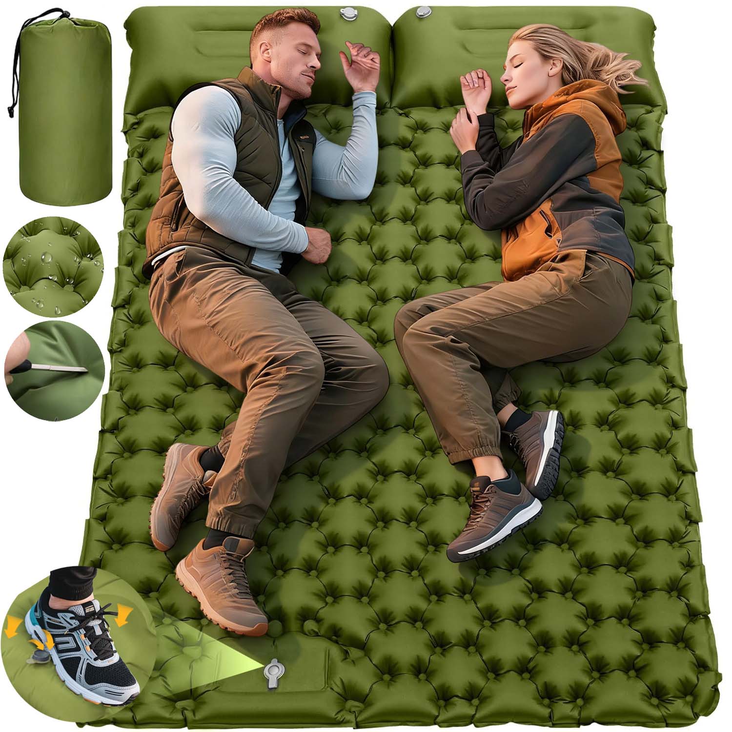 Lehká Matrace S Vestavěnou Rolovací Pumpou Podložka 200 X 130 CM