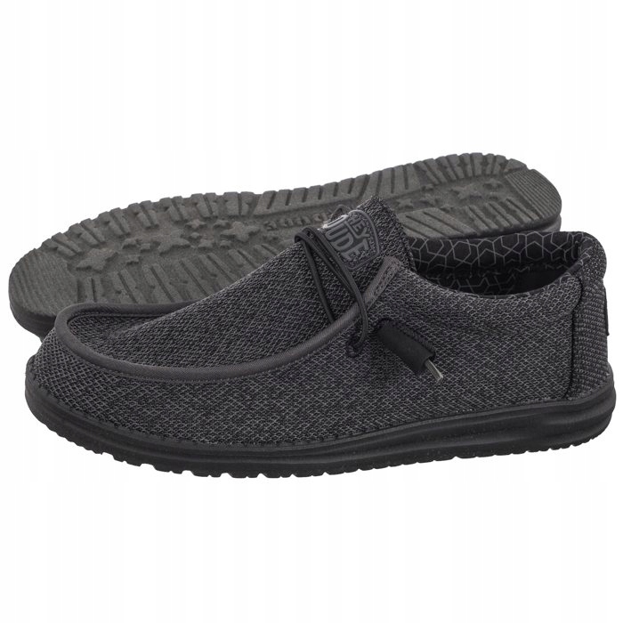 Pánské polobotky Hey Dude Wally Sox Micro Total Black 40019 Černé