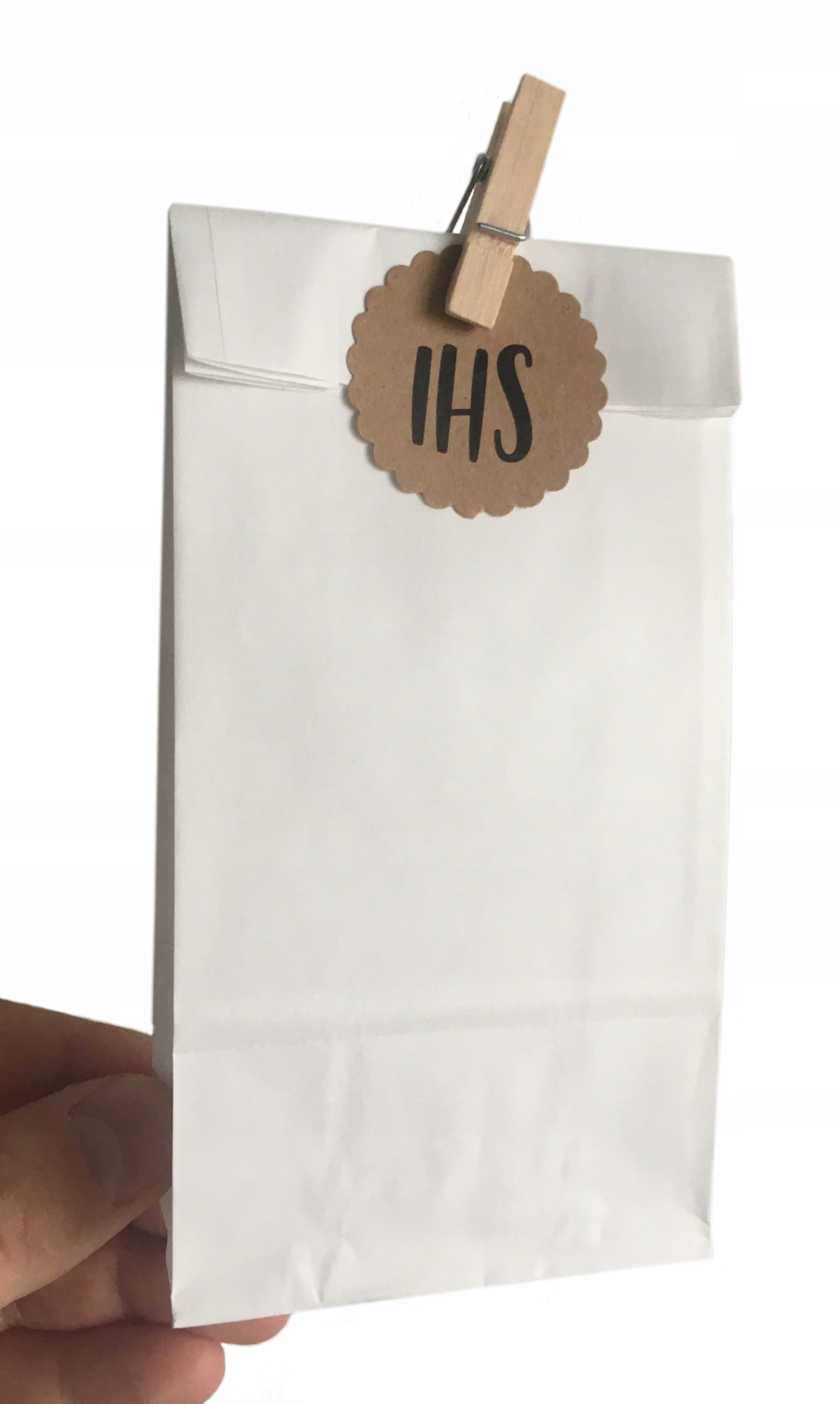 10 szt Podziękowania KOMUNIJNE gości IHS torebki