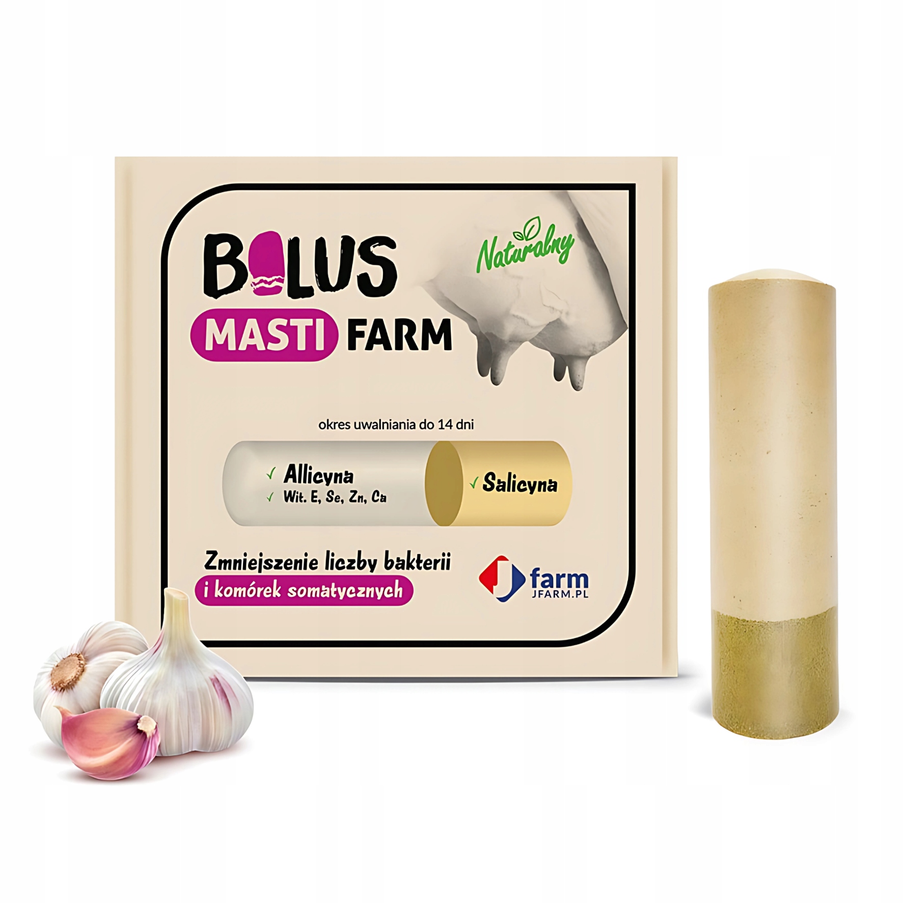 JFarm Masti Farm Bolus, dla krów, czosnek, z allicyną, 4 sztuki