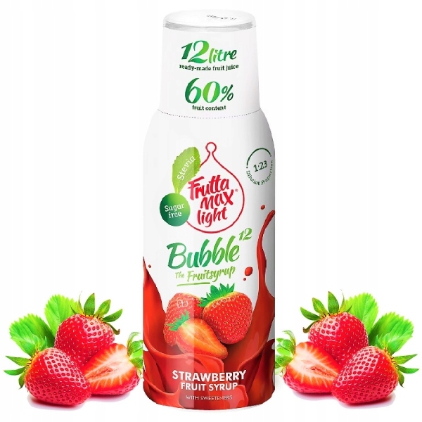 FruttaMax LIGHT SYROP KONCENTRAT DO NAPOI GAZOWANYCH SMAK TRUSKAWKA NA 12l EAN (GTIN) 5998571760599
