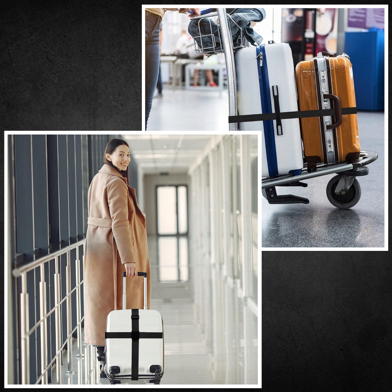 PAS ZABEZPIECZAJĄCY DO WALIZKI TORBY BAGAŻU MOCNY SPINAJĄCY PODRÓŻNY CZARNY Model 08750