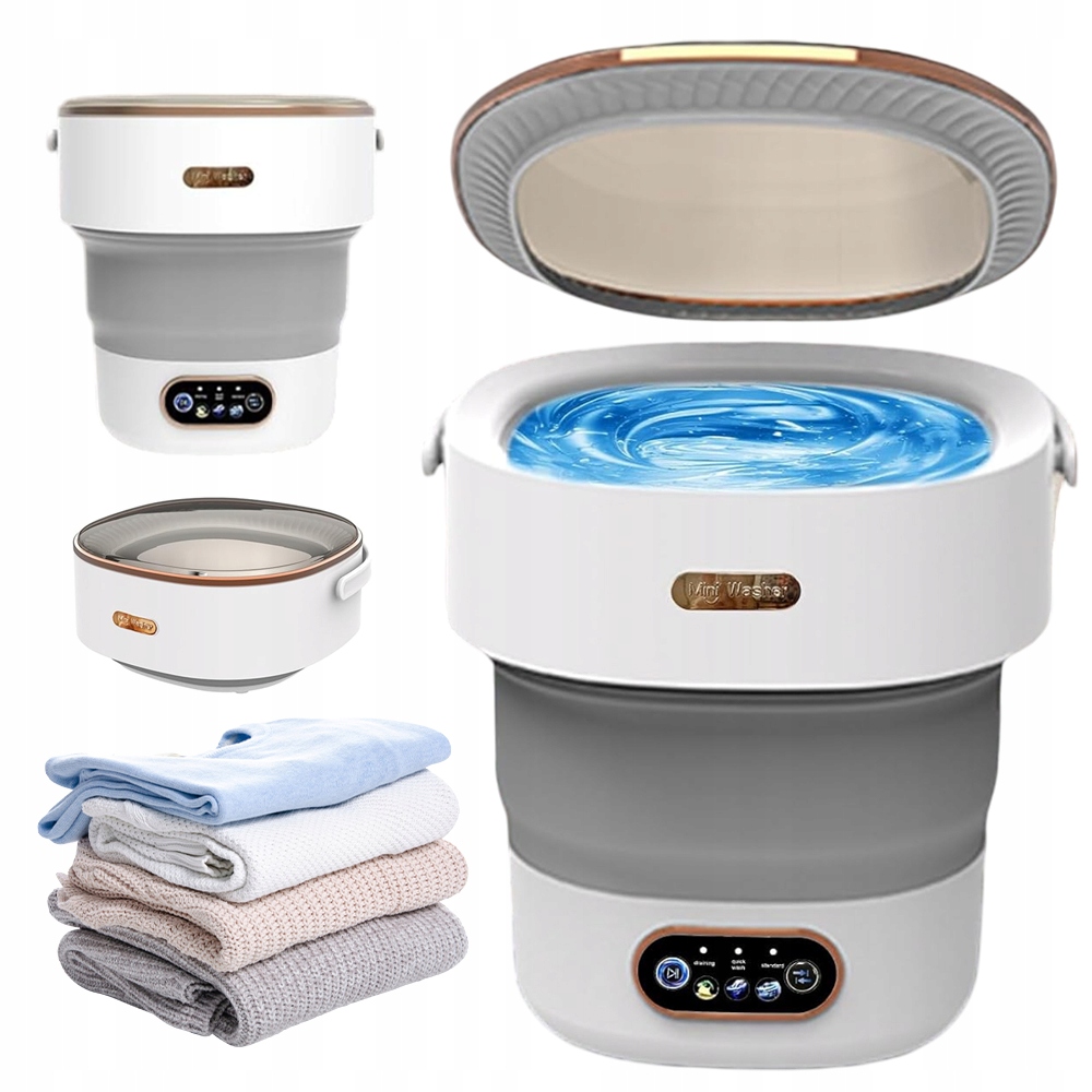 Mini Pralka 12L Turystyczna Składana Przenośna Automatyczna Wirnikowa 3TRYB