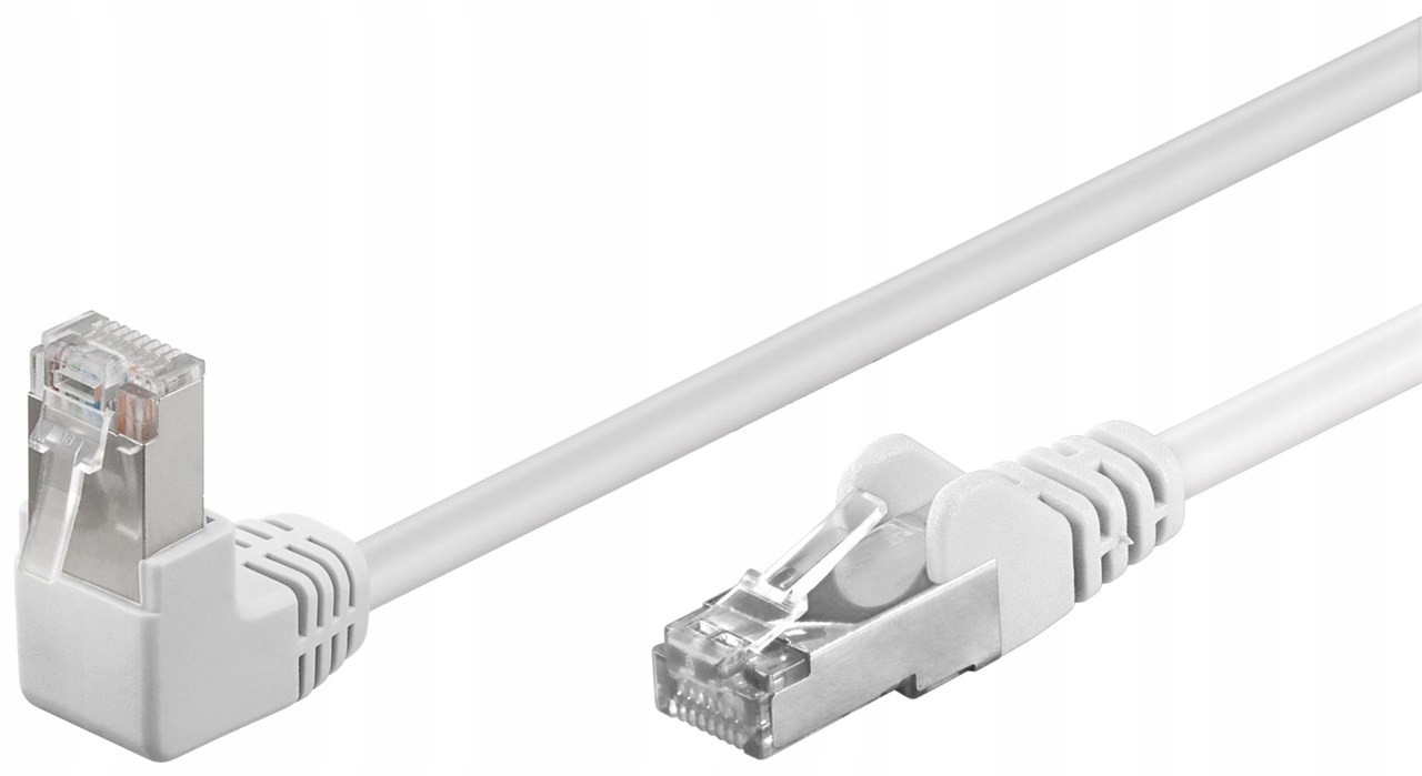 

Kabel sieciowy Lan kat.5e kątowy F/utp biały 1 m