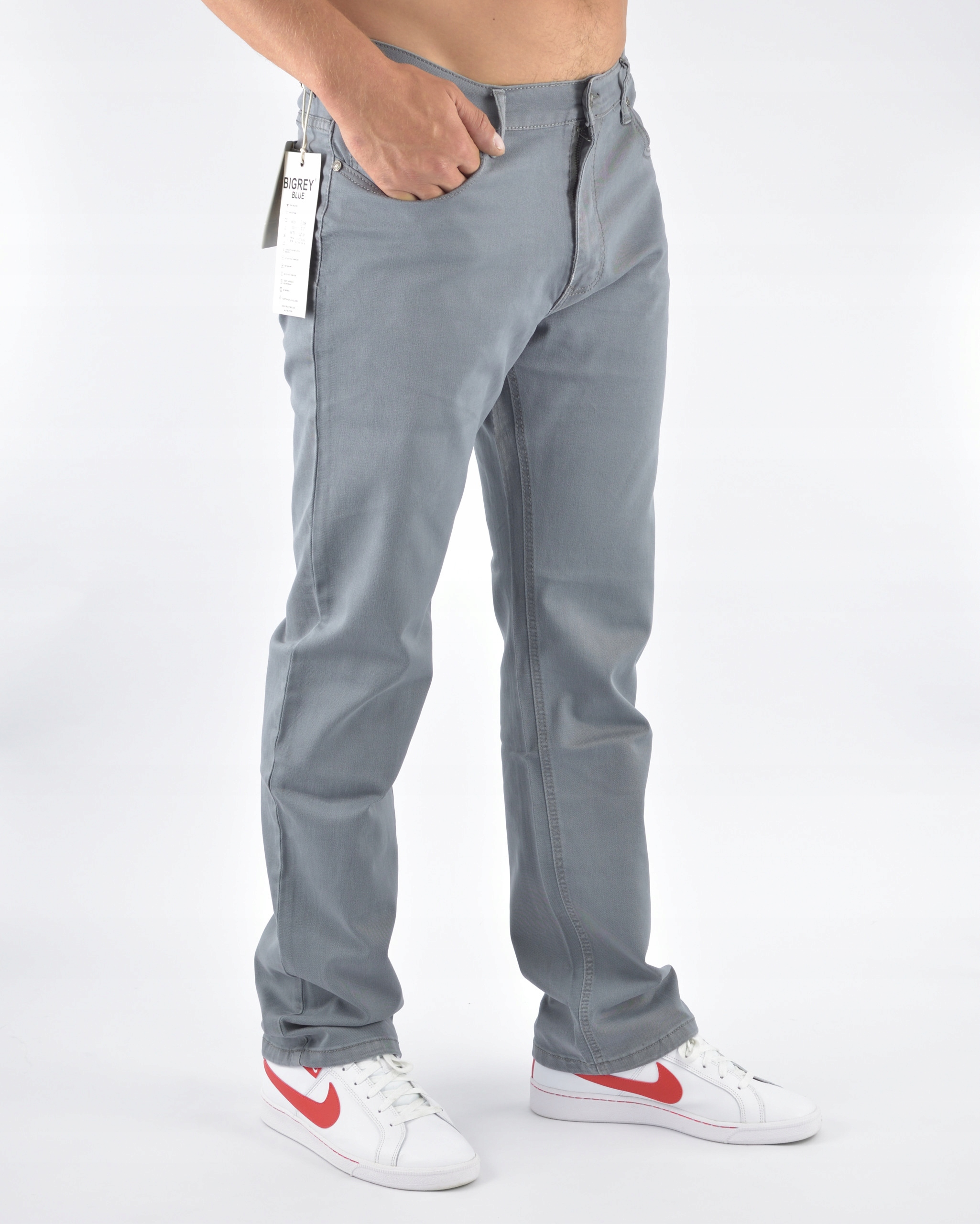 

Męskie Jeansy Bigrey Spodnie Szare Jasna 34/30