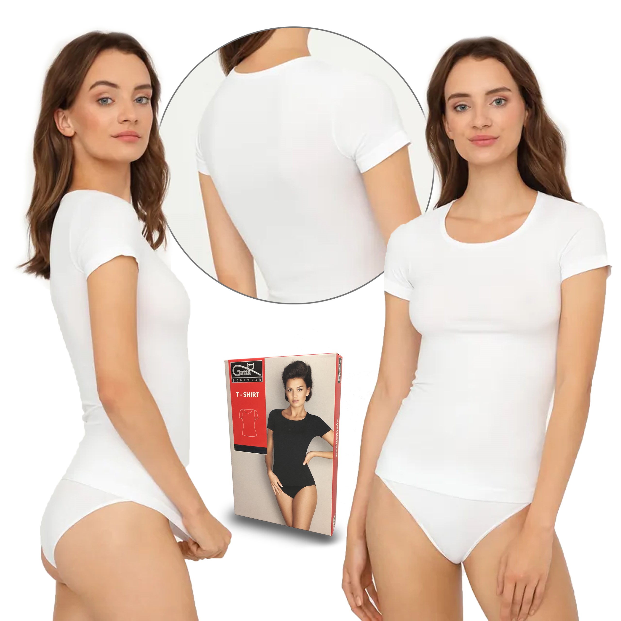 

T-Shirt Gatta bezszwowa koszulka, biały, XL