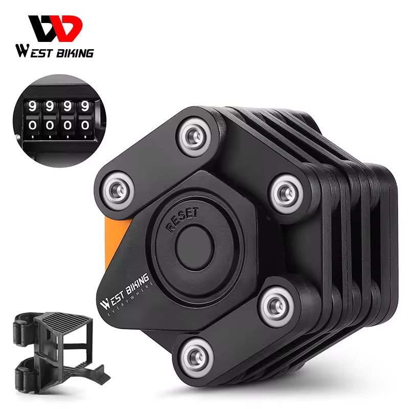 Zabezpieczenie rowerowe zapięcie składane na szyfr West biking