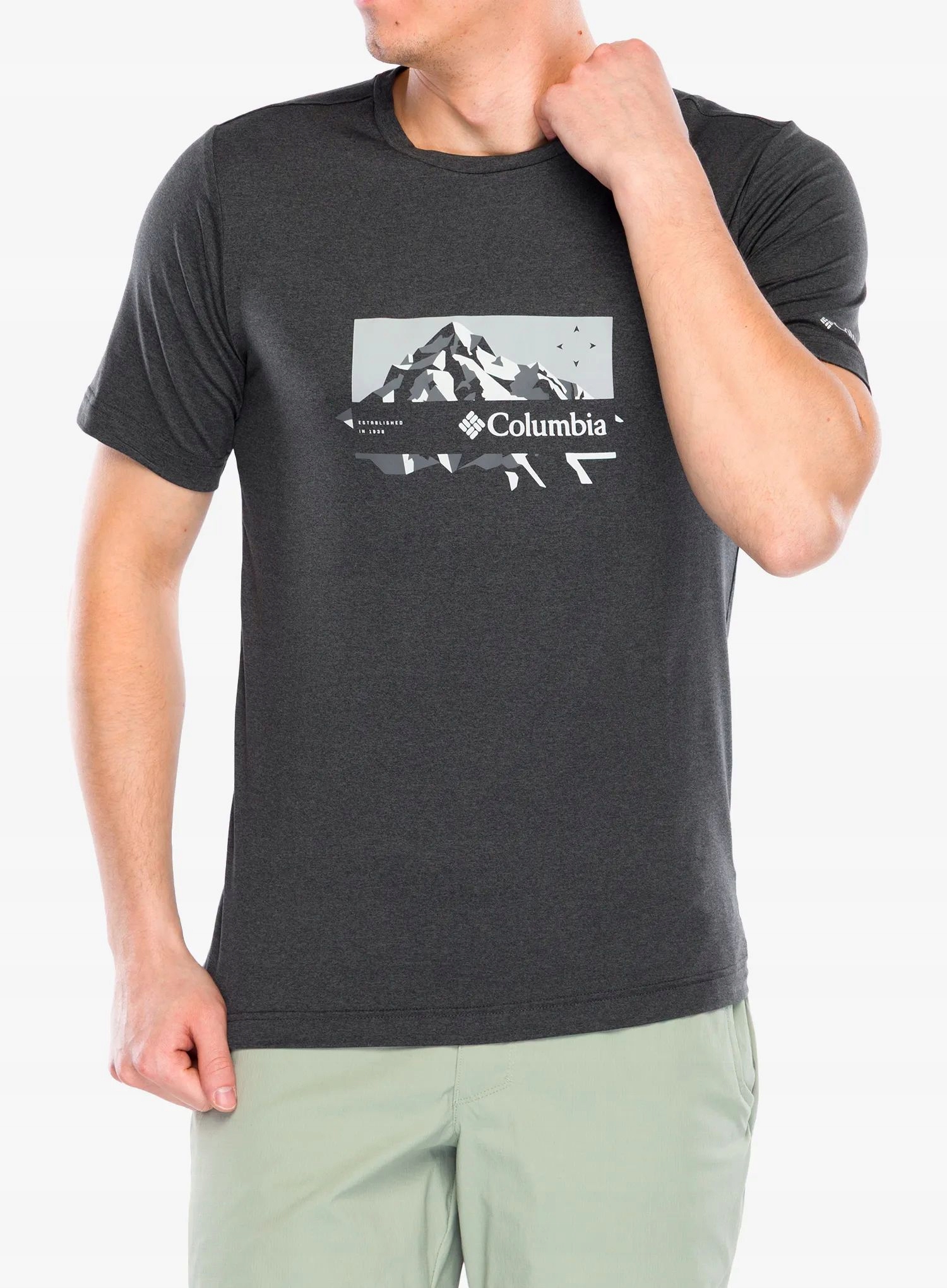 Tričko rychleschnoucí Columbia Kwick Hike Graphic S/s black/peak S