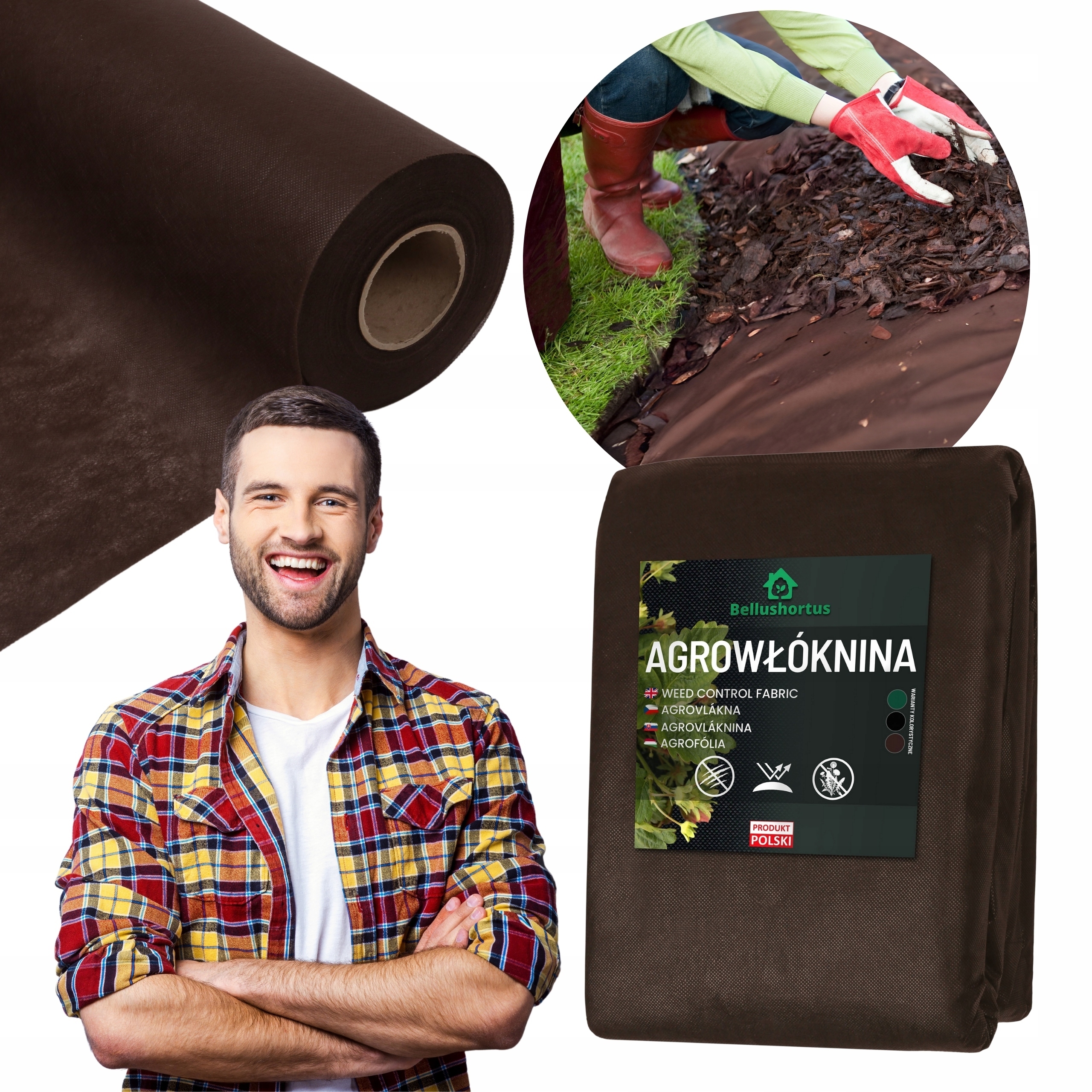 Agrotextilie Hnědá Uv 1,6x25m P-150G/M2 Silná Podložka Na Plevel