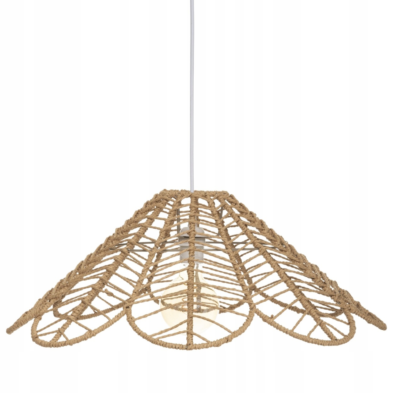 Závěsná lampa do ložnice pletená Boho lustr