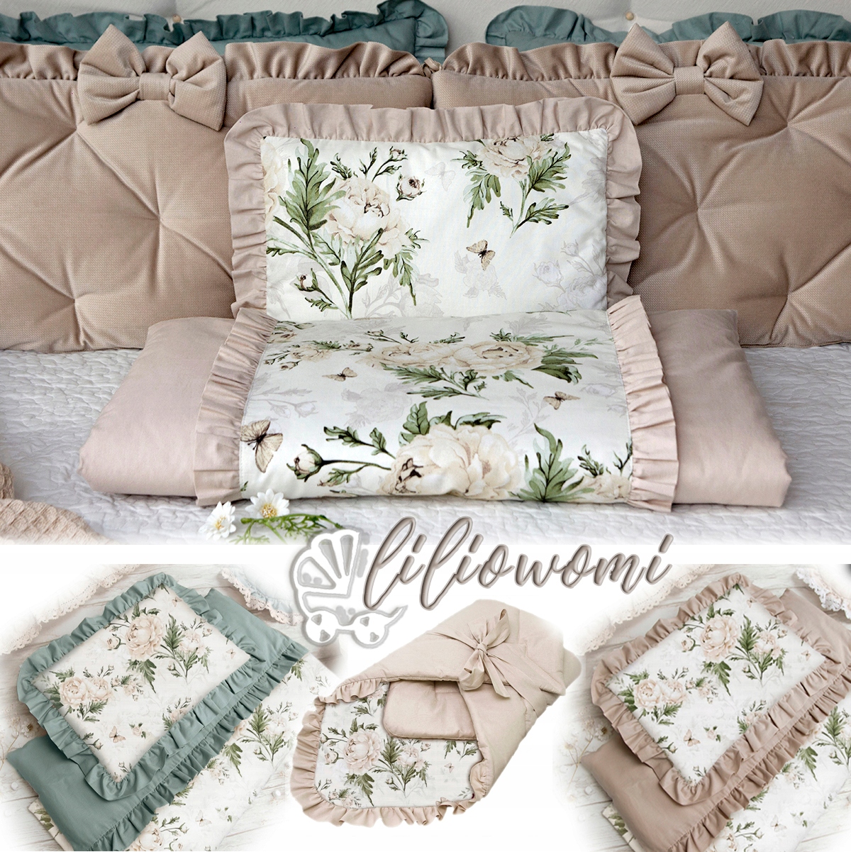 Poduszka Dekoracyjna z FALBANKAMI SERCE Marka Liliowomi