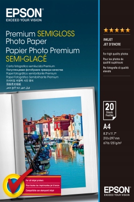 Papír Epson Premium Semi-Gloss Photo Paper A4 20
