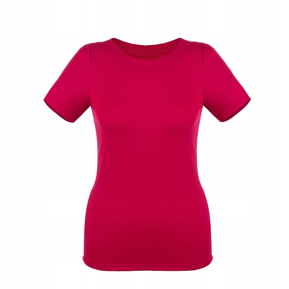Koszulka T-Shirt Leana z Dzianiny Prążkowanej l Rozmiar L