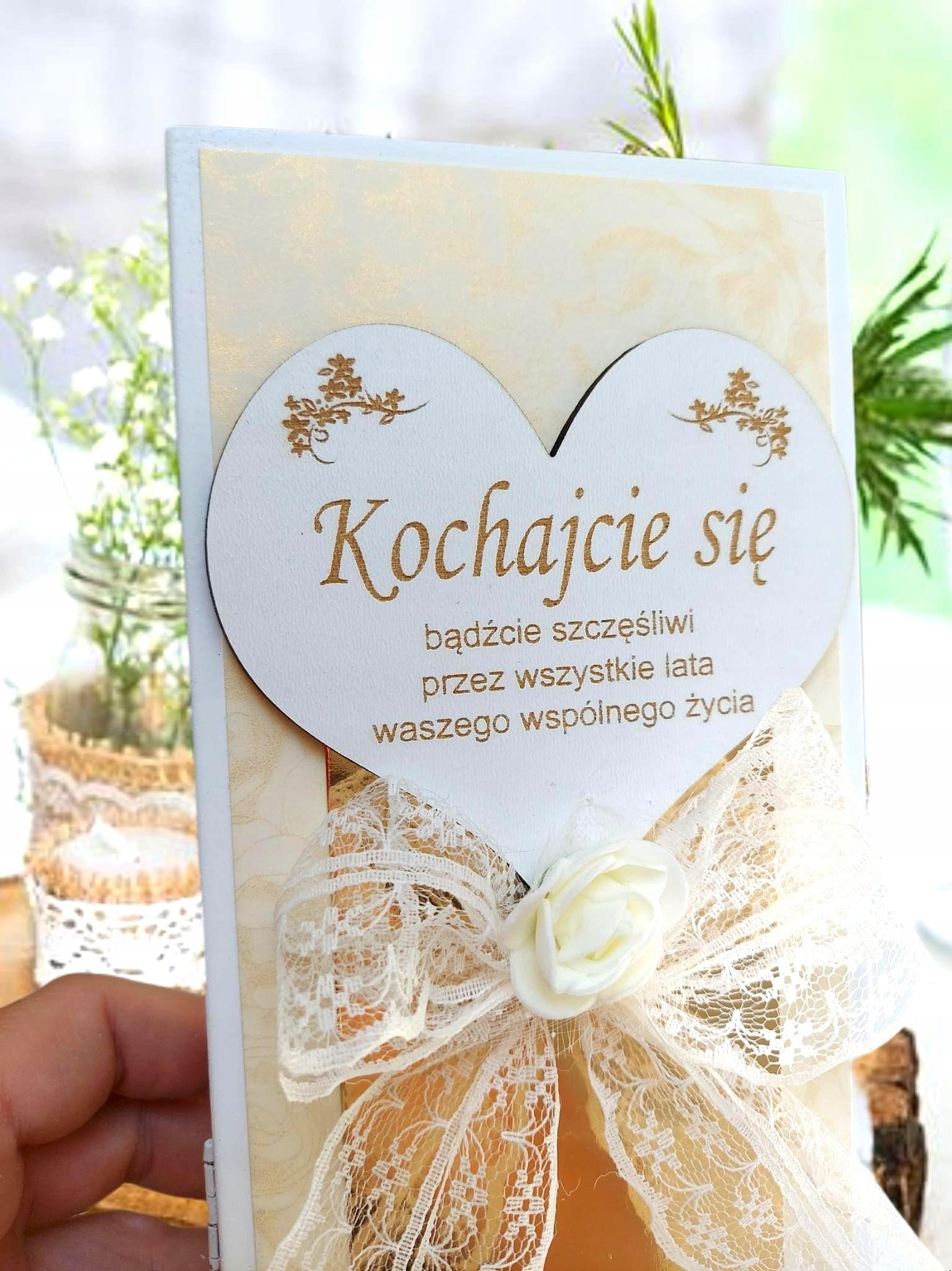 * PREZENT * Pudełko na gotówkę na ślub PAMIĄTKA Głębokość produktu 3 cm