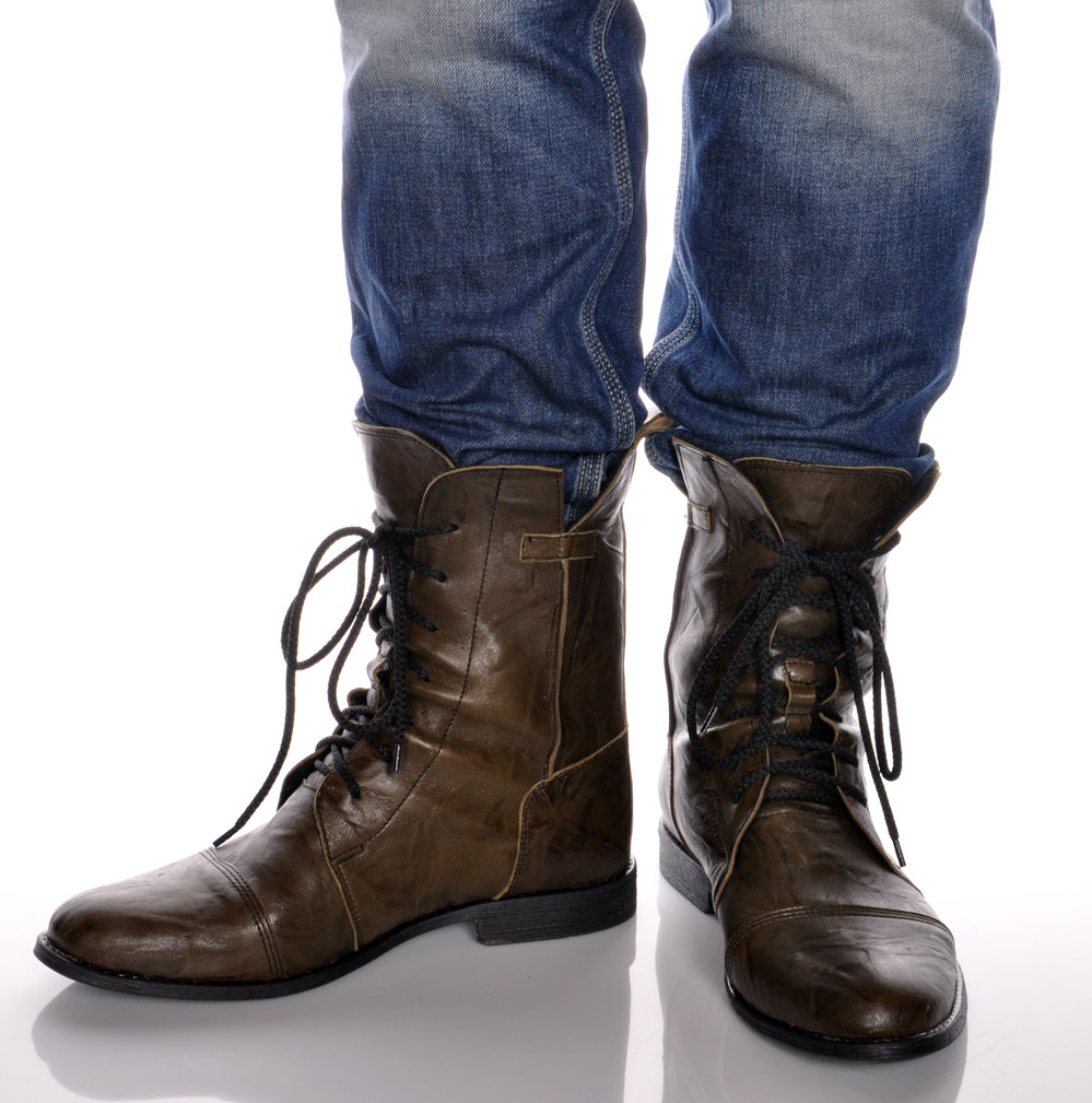 BUTY BULLET za kostkę SKÓRA MĘSKIE MORO OLIWKA CZARNE TRZEWIKI SZTYBLETY 40