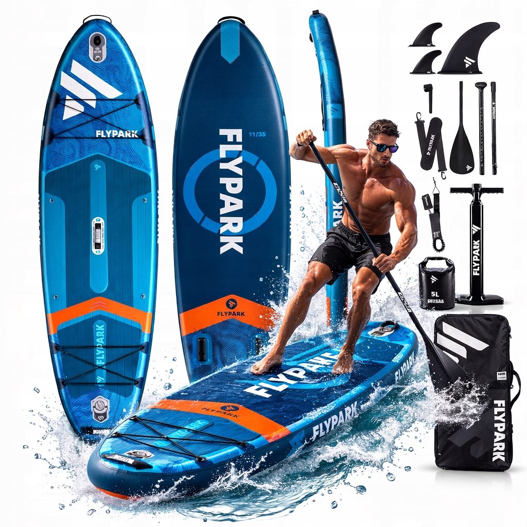 Deska Sup Do Pływania 335 cm Pompowana Dmuchana Stand Up Paddle Z Wiosłem