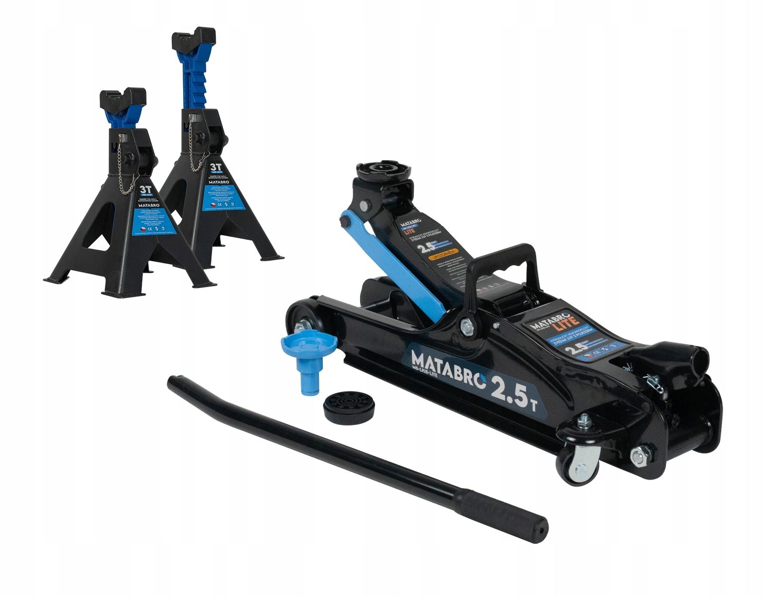 Akčný Set Hydraulický nízkoprofilový zdvihák (hever) 2,5t Mb-lpjb-lite s pod