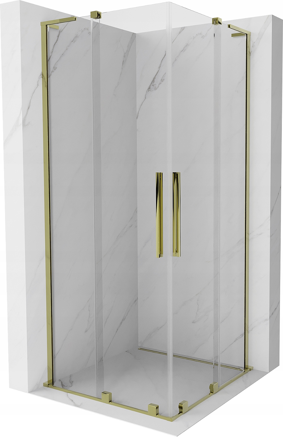 Mexen Velar L Duo Kabina Prysznicowa Rozsuwana 90X90 CM Transparent Złota