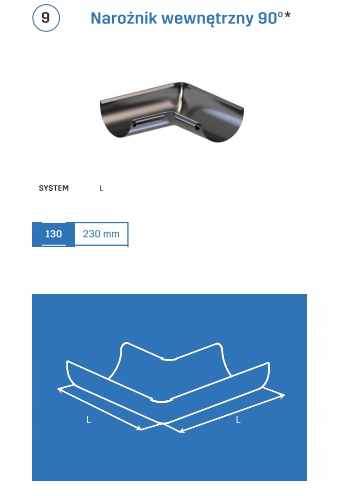 KROP STAL System NAROŻNIK WEWNĘTRZNY 130 BRĄZ EAN (GTIN) 5903372001925