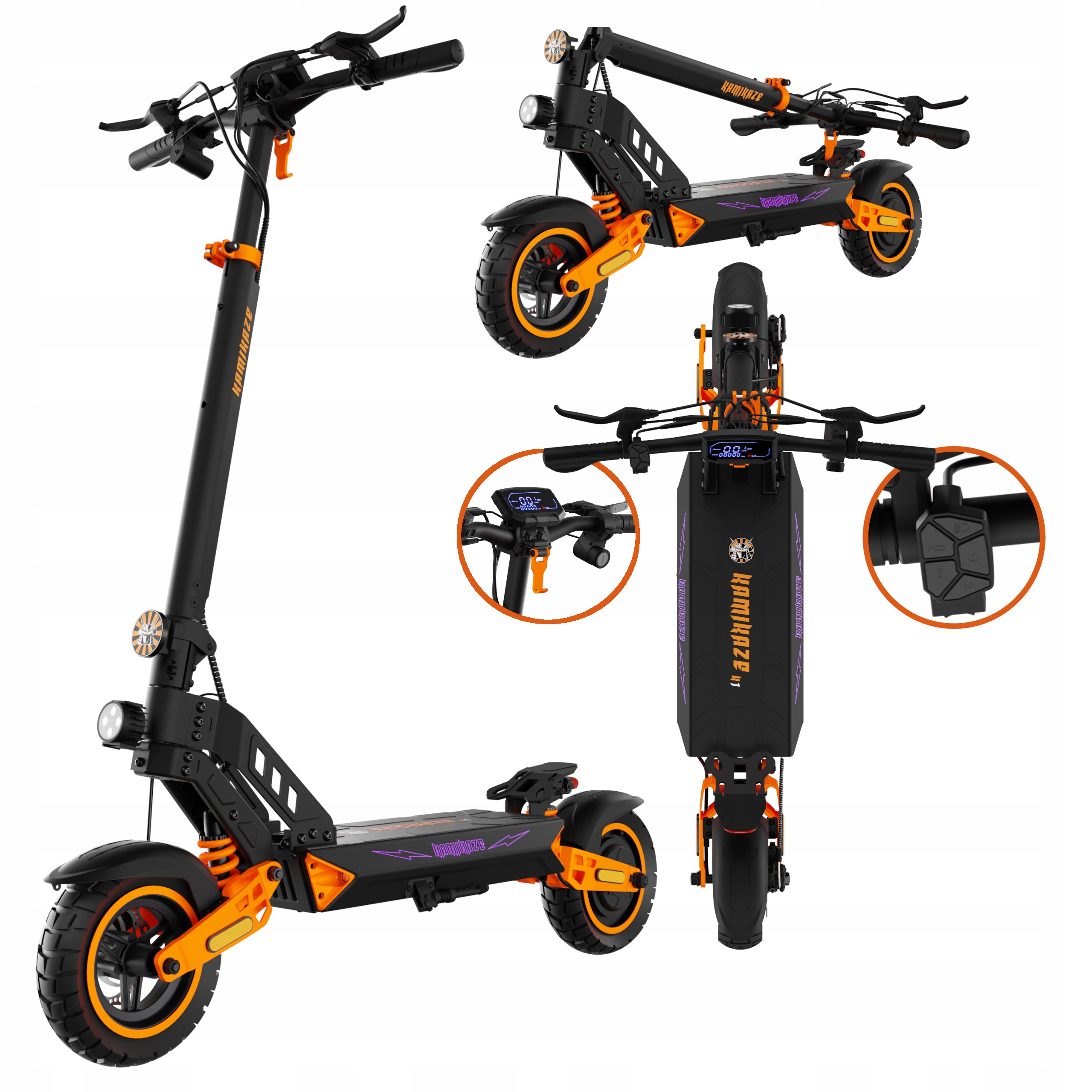 Kamikaze K1 Plus Elektrická koloběžka 1000W baterie 20Ah 20 km/h kola