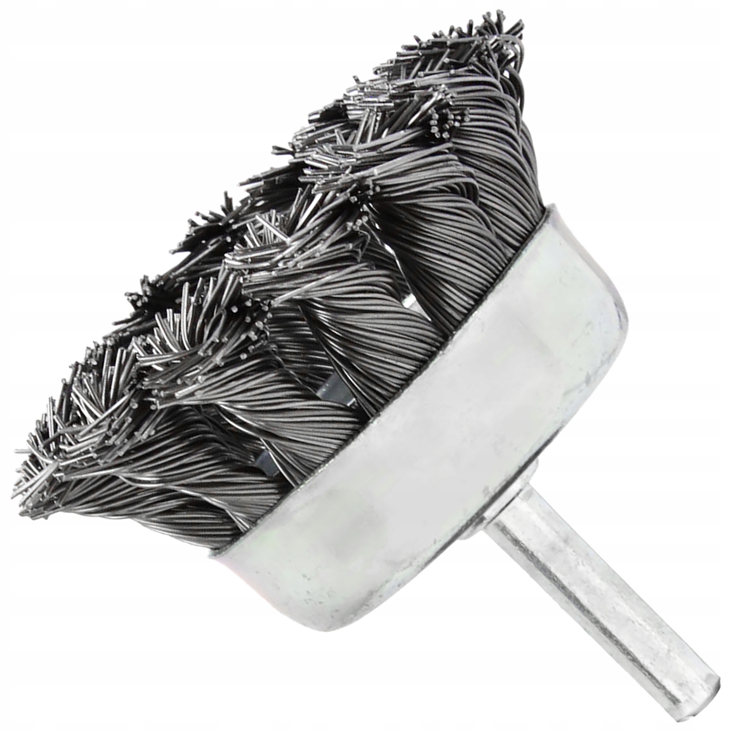 SZCZOTKA PLECIONA DRUCIANA CZOŁOWA 75mm NA WIERTARKĘ Z TRZPIENIEM M6 Marka Geko