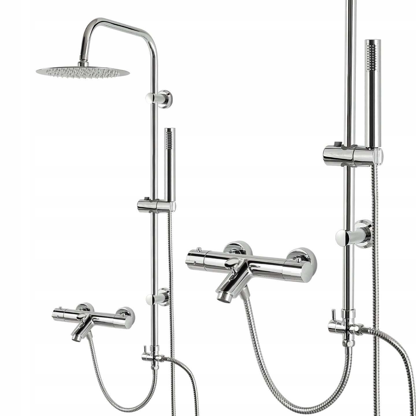 Sannit Sprchový Nástenný Stĺp S Vaňovým Výtokom A Dažďovou Sprchou 25 CM