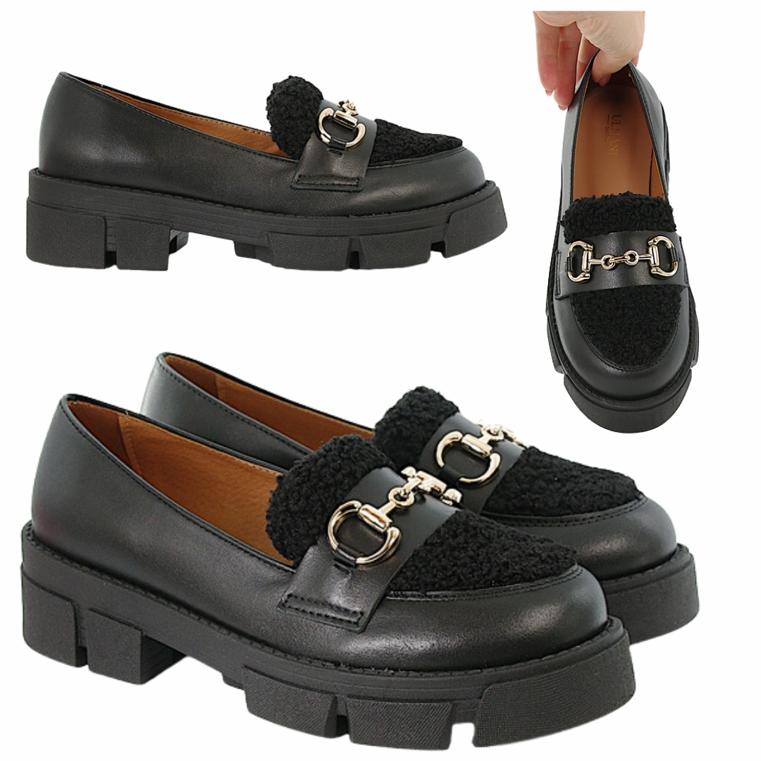 Dámské polobotky Ulmani 39 Černé Polské Pohodlné 10519 Boty Kožené