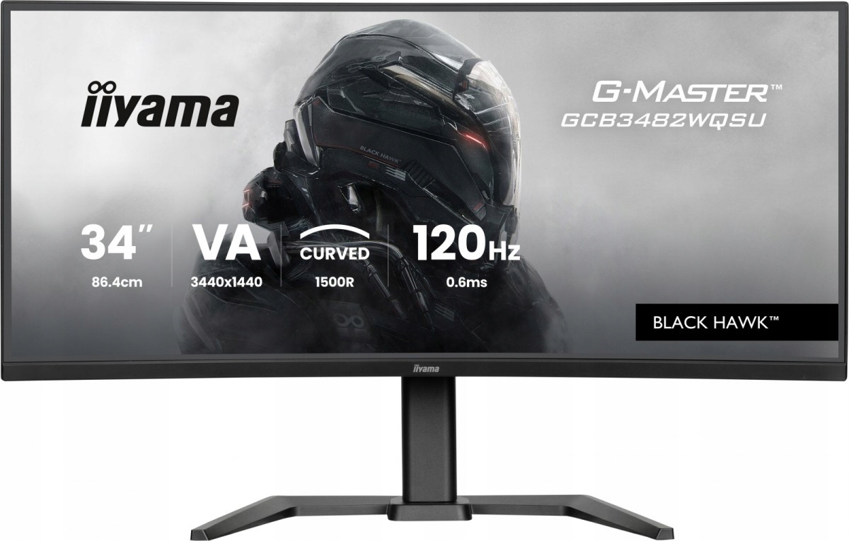 Iiyama Monitor 34 cale GCB3482WQSU-B1 Va Uwqhd 120HZ 1500R Hdr 21:9 Usb