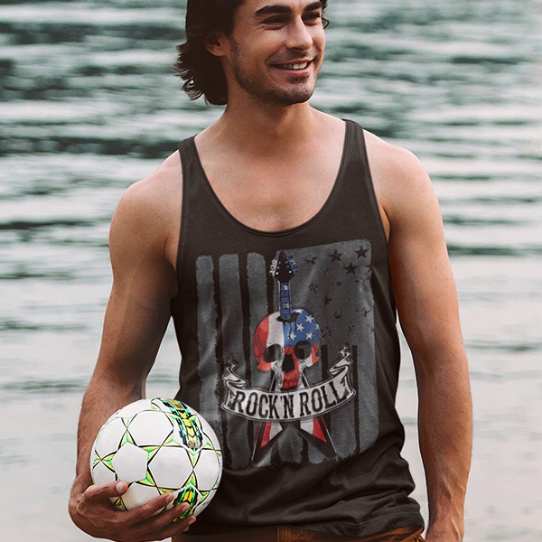 TANK TOP HORROR/ROCK ROCK N ROLL GUITAR Marka inna