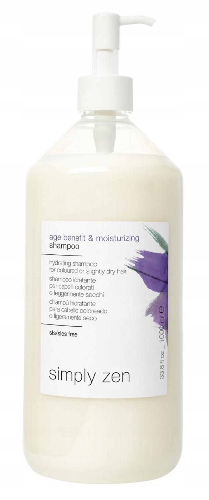 Simply Zen Age Benefit+moisturizing Shampoo 1000 ML Hydratační šampon pro zralé vlasy 1000 ml