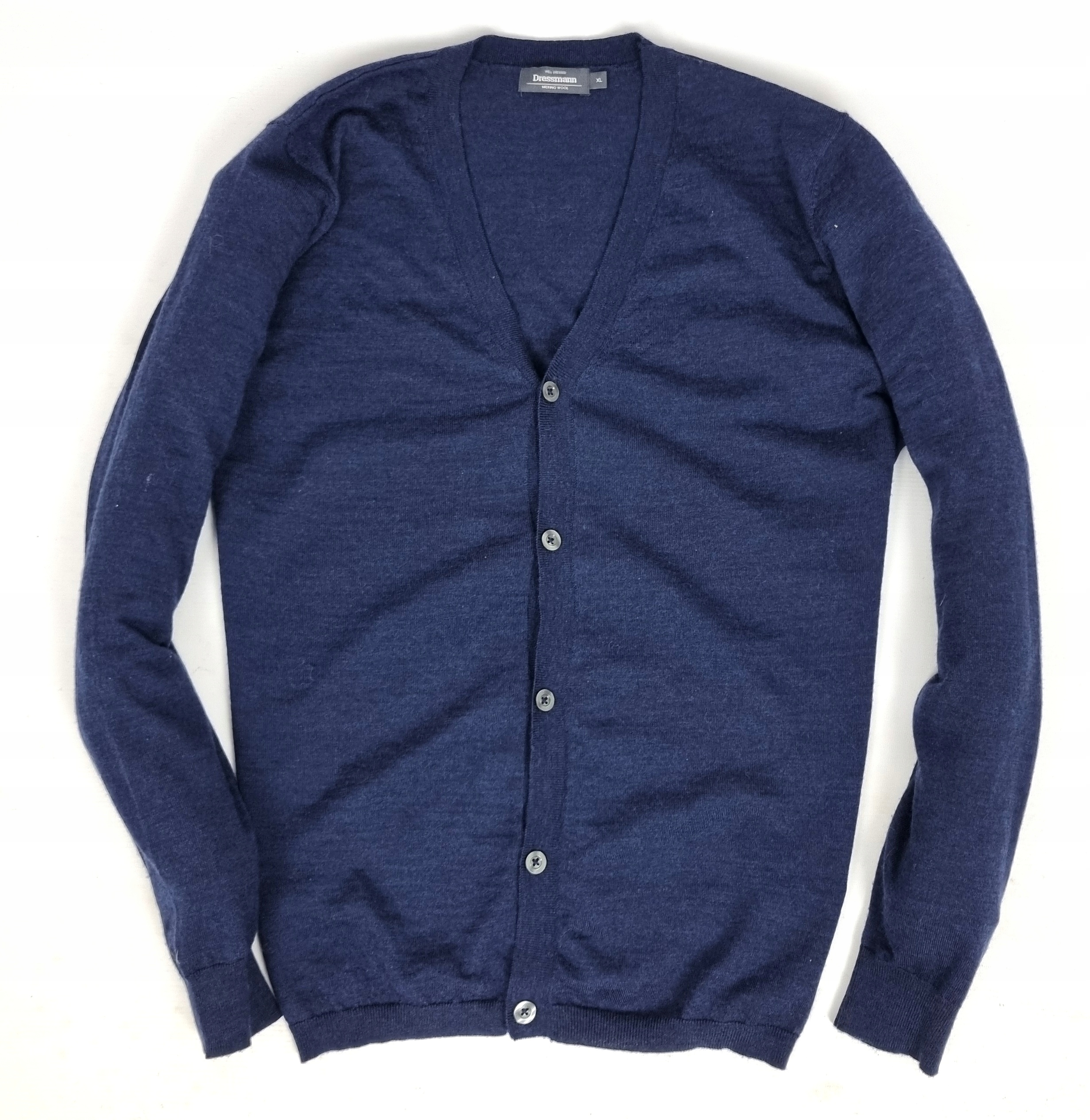 Dressmann Granatowy Sweter Wełna Merino XL