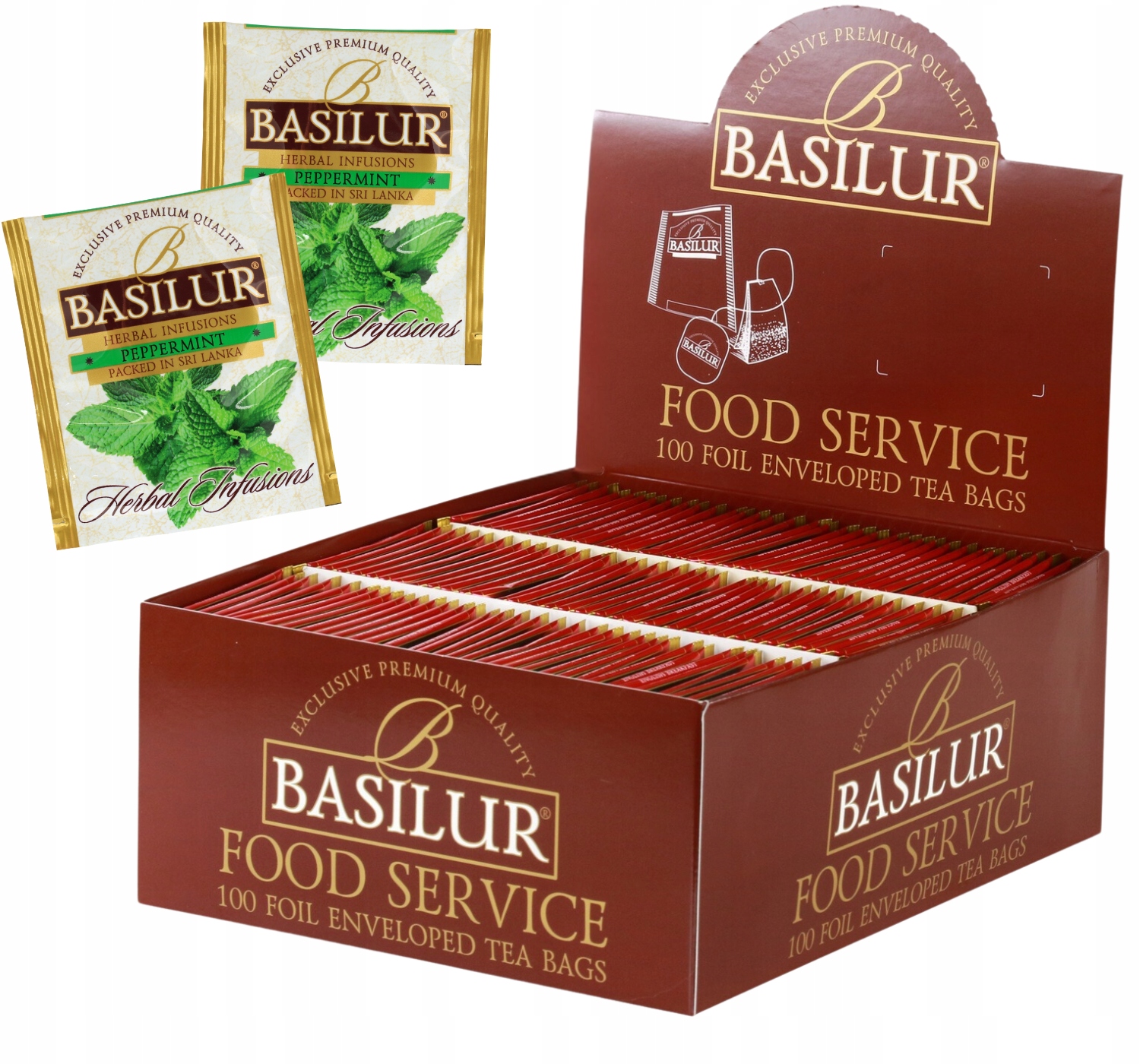 Čaj čaj Basilur Peppermint v sáčcích Máta Peprná 100 ks