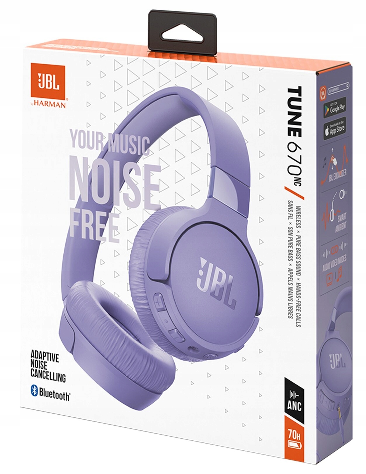 Originální bezdrátová sluchátka do uší Jbl Tune 670NC purpurová