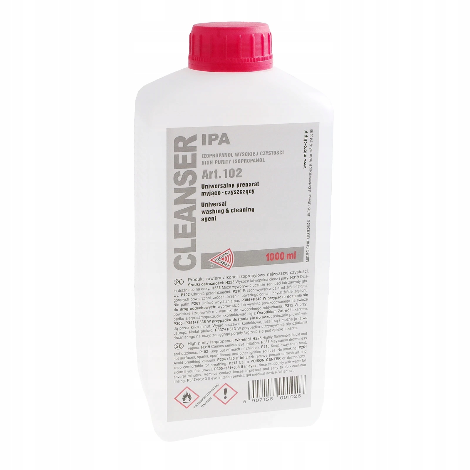 Cleanser Ipa (izopropanol), środek czyszczący do elektroniki, ART.102, 1L.