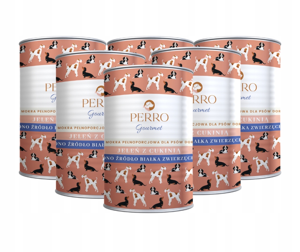 Levně Perro Gourmet Monoproteinové Krmivo Vlhký jelen s cuketou pro psa 6x400g