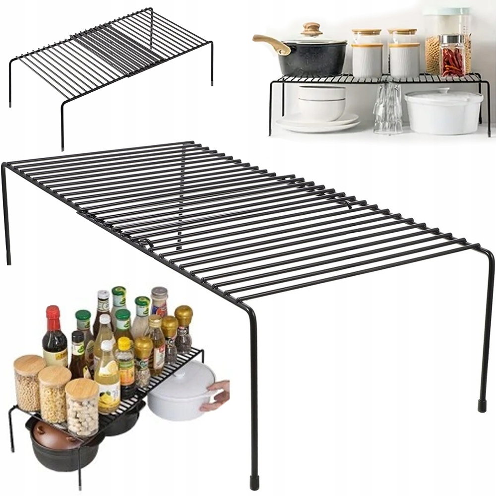 PÓŁKA METALOWA REGULOWANA SZEROKOŚĆ ROZKŁADANA JEDNOPOZIOMOWA ORGANIZER