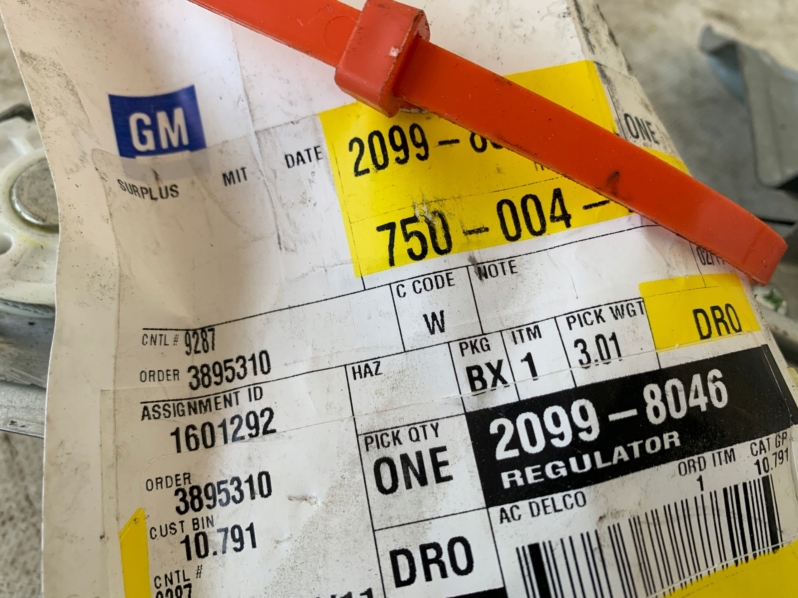 window regulator left rear part CHEVROLET VOLT 20998046