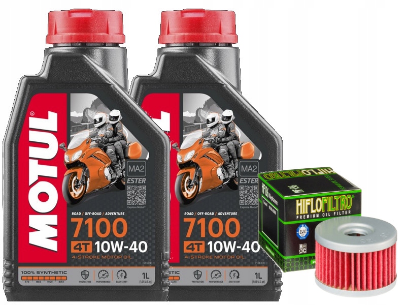 Zestaw Olej Motul 7100 10W40 2L HF136 Suzuki VL 125 Intruder 00-06