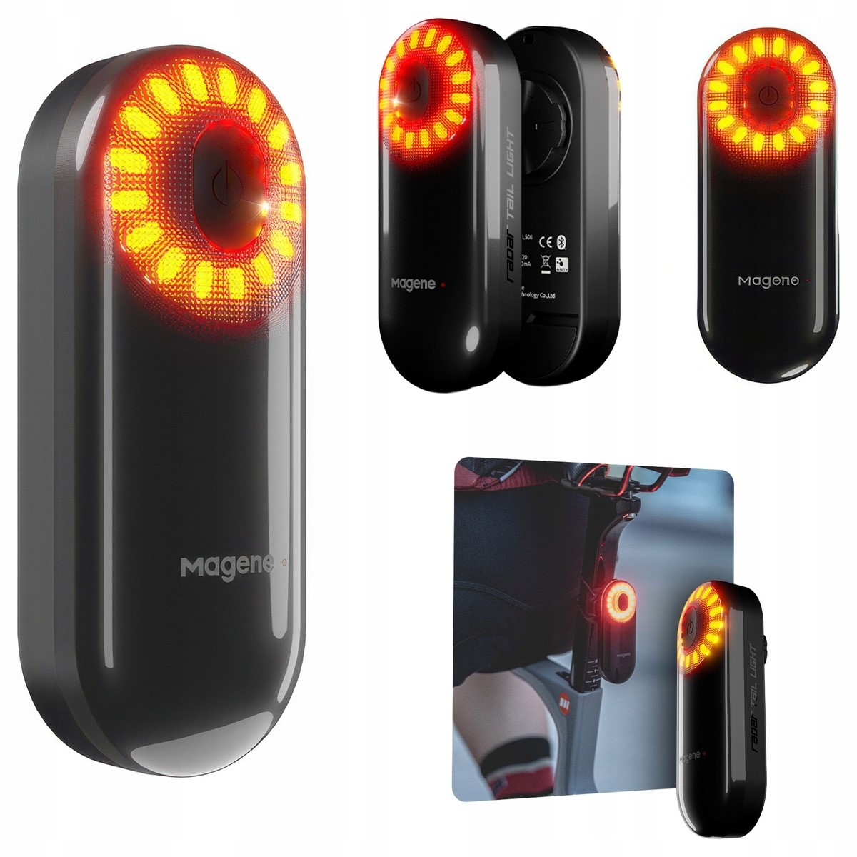 Tylna Lampka z Radarem Magene L508 Stop Ant+ Bluetooth IPX7