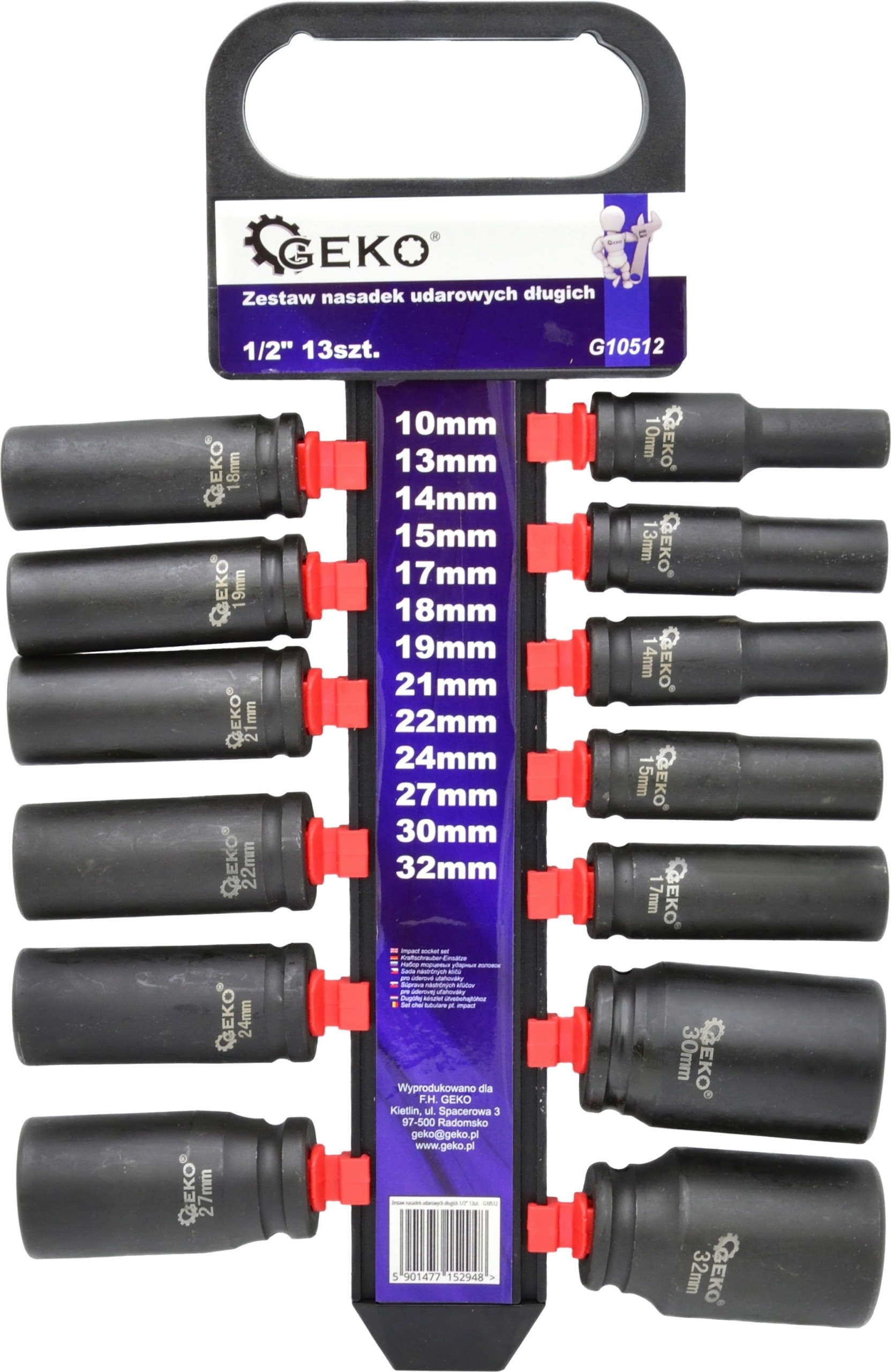 NASADKI UDAROWE DŁUGIE ZESTAW 1/2 10-32mm g10512