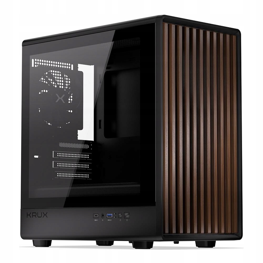 Obudowa Krux Helio M-atx, z oknem, bez zasilacza, czarna