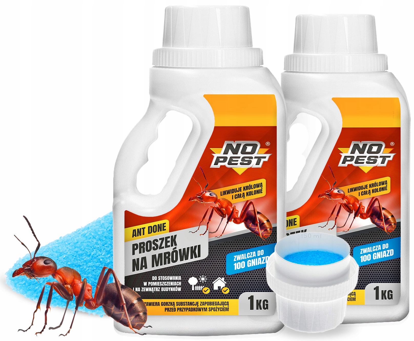 Proszek Środek Preparat Granulat Na Mrówki Mrowiska 1KG (2 Szt) No Pest