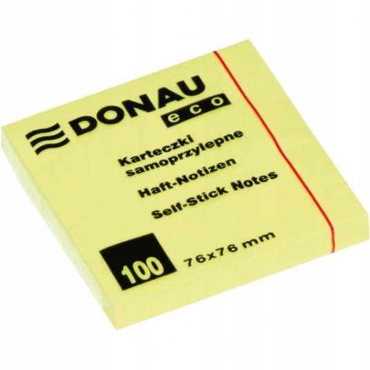 

Karteczki samoprzylep. Donau 76 x76 mm żółte