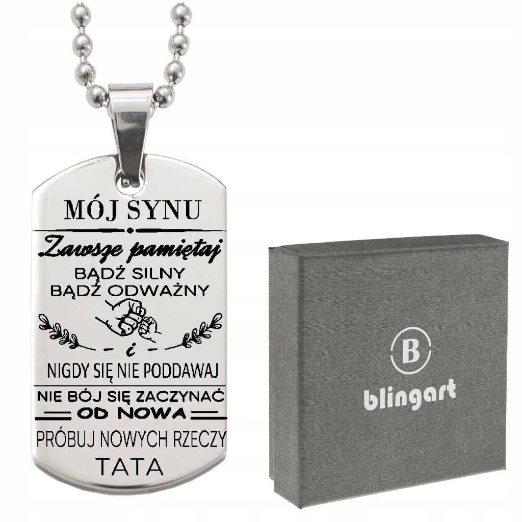 

Nieśmiertelnik z Grawerem Dla Syna od Rodziców