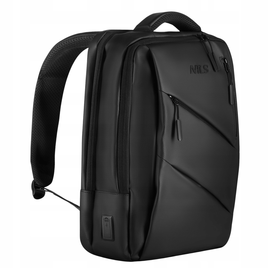 Batoh na notebook s Usb, černý, zavazadlo do letadla, 15L, Nils